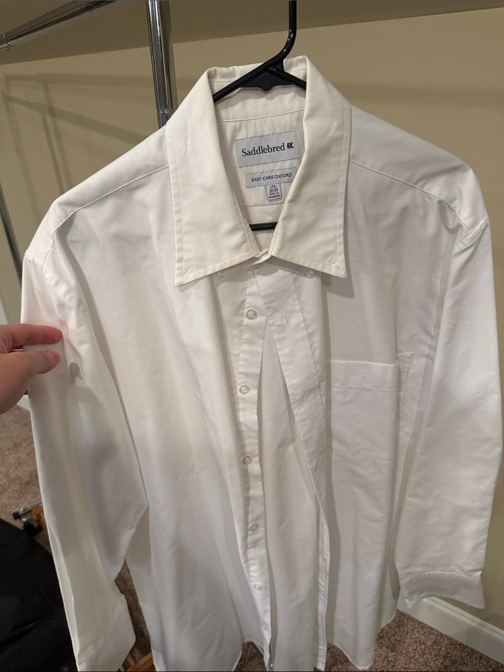 Saddlebred White Oxford Dress Shirt - Men's